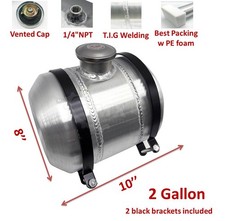 2 Gallons Center Fill Aluminum Fuel Tank w/ Accessories, 1/4 NPT, 8