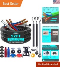 12FT Semi Truck Air Lines Kit 3-in-1 Air Hoses for Truck Trailer | 12FT 7 Way... picture