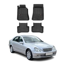OMAC Premium Floor Mats for for Mercedes C Class W203 Sedan 2001-2009 Black 4x picture