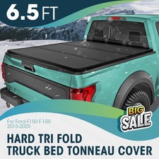 6.5FT FRP Hard Tri-Fold Tonneau Cover Truck Bed for 2015-2026 Ford F150 Pick up picture