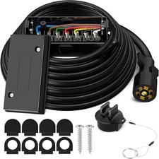 12ft 7 Way Trailer Plug Cord with 7 Gang Junction Box, 7 Pin 12 ft picture