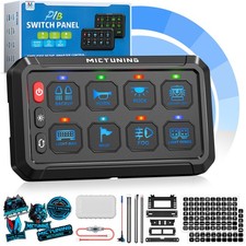 MICTUNING 8 Gang Switch Panel 12V LED Circuit Control Relay System Box Car Boat picture