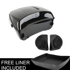 Black 13.7'' King Trunk w/ Speakers Fit For Harley Touring Electra Glide 14-26 picture
