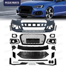 Fit 2017 2018 2019 Audi A4 Front Bumper Cover Grille Conversion Kit To RS4 Style picture