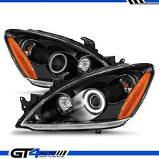 For 2004-2007 Mitsubishi Lancer Hyper LED Halo Black Projector Headlights Pair picture