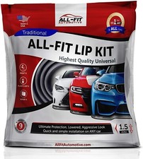 ALL-FIT 1.5in Universal Fit Front Bumper Spoiler Lip Splitter Protector (Black) picture