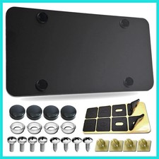 Stainless Steel License Plate Backing - Black Heavy Duty Metal Reinforcement ... picture