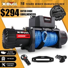 X-BULL 12000LBS Electric Winch 12V 12K Winch Synthetic Rope Towing Trailer 4WD picture