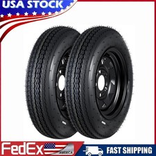 2-Pack Trailer Tire On Rim ST205/75D14 Trailer Tires and Wheels 5 Lug on 4.5