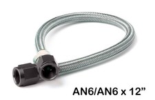 NOS 15400BNOS Stainless Steel Braided Hose with Black Fittings -6AN, 1-Foot picture