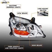 Pair Headlight for 2011-2023 Peterbilt 579 587 Class 8 Truck Projector Headlight picture