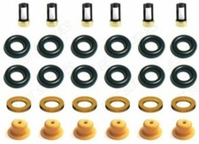 V6 3.0 Ford Fuel Injector Repair Service Kit Seals Filters Pintle Caps picture