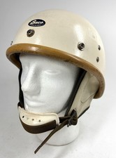 Vintage 1960's Buco Traveler Helmet White - Open Face Half Shell USA Adjustable picture