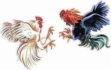 Chicken Fighting Rooster Cockfight Spurs Car Boat Truck Vinyl Decal Sticker picture