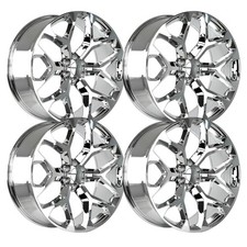 (Set-4) Strada Replica Snowflake 20x9 6X139.7 24MM Chrome wheels rims 20 Inch picture