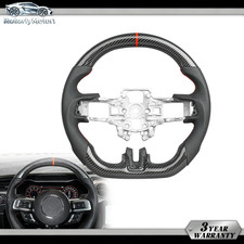 Red Stitching Carbon Fiber Steering Wheel For 2015-17 Ford Mustang GT EcoBoost picture