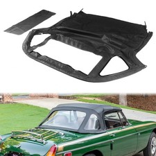 Soft Top w/ 3Pcs Plastic Windows Fit For 1971 1972-1980 MG MGB Black Convertible picture