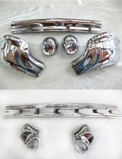1957 Chevy Chevrolet PAIR Front + Rear Bumpers 8 pcs NEW picture