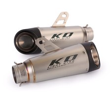 Pair 51mm Motorcycle Exhaust Tail Pipe Stainless Steel Muffler Escape Left Right picture