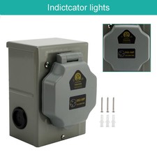 RV 50 Amp Power Inlet Box Receptacle 3 Prong Locking Plug with LED Light USA picture