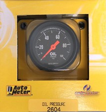 Auto Meter 2604 Z-Series Oil Pressure Gauge Mechanical 0-100 PSI 2 1/16 picture
