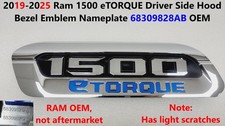 2019-2025 Ram 1500 eTORQUE Driver Side Hood Bezel Emblem Nameplate 68309828AB picture