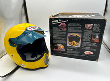 VTG Bell Moto 3 Motocross Helmet – August 1985 – Yellow/Blue Interior (READ) picture