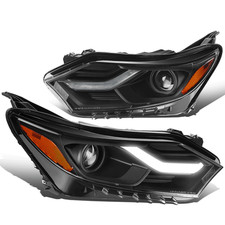 Fit 18-21 Chevy Equinox Black/ Amber Projector Headlights Head Lamps w/ LED DRL picture