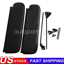 FITS 1967-1972 CHEVROLET CHEVY GMC TRUCK BLACK SUN VISORS + BRACKETS SET LH & RH picture