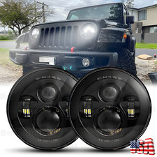 Newest Brightest Pair 7 inch Round Led Headlights for Jeep Wrangler JK TJ LJ CJ picture