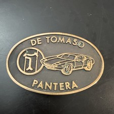 Very rare original DeTomaso Pantera all brass belt buckle vintage exotic car picture