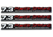3PC Red Black Door Tailgate 7.3 7.3L Emblem Nameplate for 2005-2007 F Truck picture