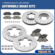 5Lug Front & Rear Drilled Brake Rotors Ceramic Pads for Ford Transit-350 2015-19 picture