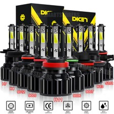 20x 4-Side H4 9007 9005 9006 H11 LED Headlights Hi/Lo Beam Bulbs Kit 6500K White picture