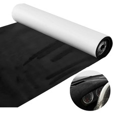 Suede Wrap Self-Adhesive Black Suede Car Interior Wrap 59in x 20in Microfiber picture