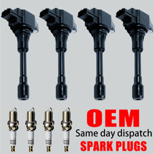 4X OEM Ignition Coil & 4X Iridium Spark Plug for Nissan Altima Sentra UF549 picture