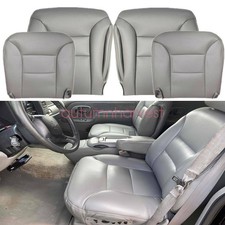 Leather Seat Covers-Premium Gray Set For 1995-1999 Chevy Tahoe GMC Yukon&Sierra picture