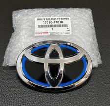 Blue Silver Front Grille Emblem Badge Logo Fits 2010-2017 Toyota Prius Hybrid picture