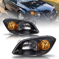 For 2005-2010 Chevy Cobalt 07-10 Pontiac G5 Black Headlights Left+ Right Pairs picture