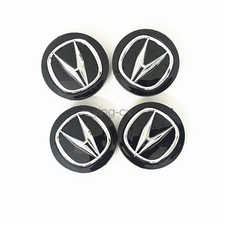 4x Black with Chrome Logo Wheel Center Hub Caps For ACURA Size 69mm/2.71