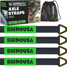 Rhino USA Axle Tie Down Straps 11,128lb Forged D-Rings Car/Truck/Trailer/UTV picture