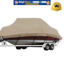 Durable Waterproof Canvas Boat Cover - Fits 16' to 18.5' Runabouts & Fish Boats picture