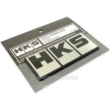 HKS 51003-AK027 Block Logo Emblem Badge Black & Silver Genuine Made in JAPAN JDM picture