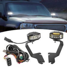 3.5'' LED Pods Ditch Light Kit -Amber DRL+Strobe For Silverado Sierra 1500 99-06 picture