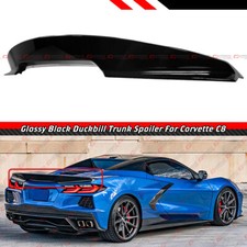 FOR 20-24 CORVETTE C8 Z51 GLOSS BLACK DUCKBILL HIGHKICK REAR TRUNK SPOILER WING picture