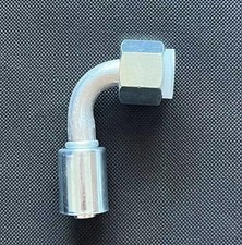 A/C BEADLOCK CRIMP ON AC FITTING FEMALE O RING 90 DEGREE #12 NUT #10 HOSE BL1330 picture