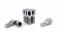 20 Pcs 14x1.5 Chrome Tuner Lug Bolts Acorn Seat 24mm Shank With 8 Point Star Key picture