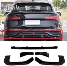 5Pcs ABS Black Rear Bumper Trim Strip Replace For Audi Q5 Sportback 2021-2024 picture