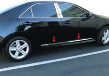 fit:2012-2014 Toyota Camry Flat Body Side Molding Trim Stainless 4Pc 1 1/2