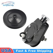 Black Saginaw Style Power Steering Pump & Single Groove Pulley For Chevy BBC SBC picture